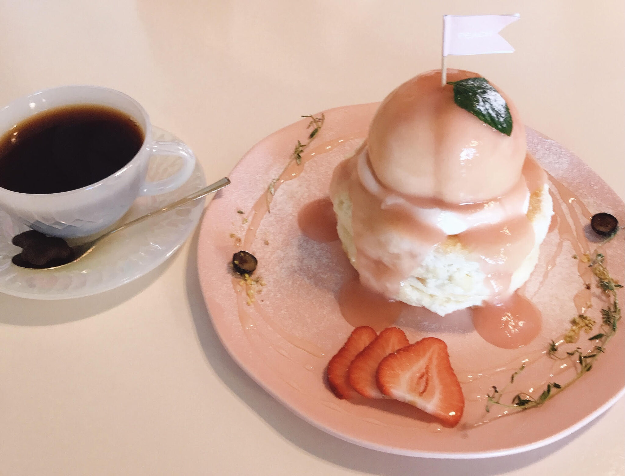 【栃木市】まるごとピーチのパンケーキ☆Cafe No.3（カフェナンバースリー）♪ | 社寺が好き！絶景が好き！カフェが好き！